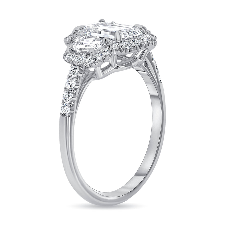 emerald diamond engagement ring white gold