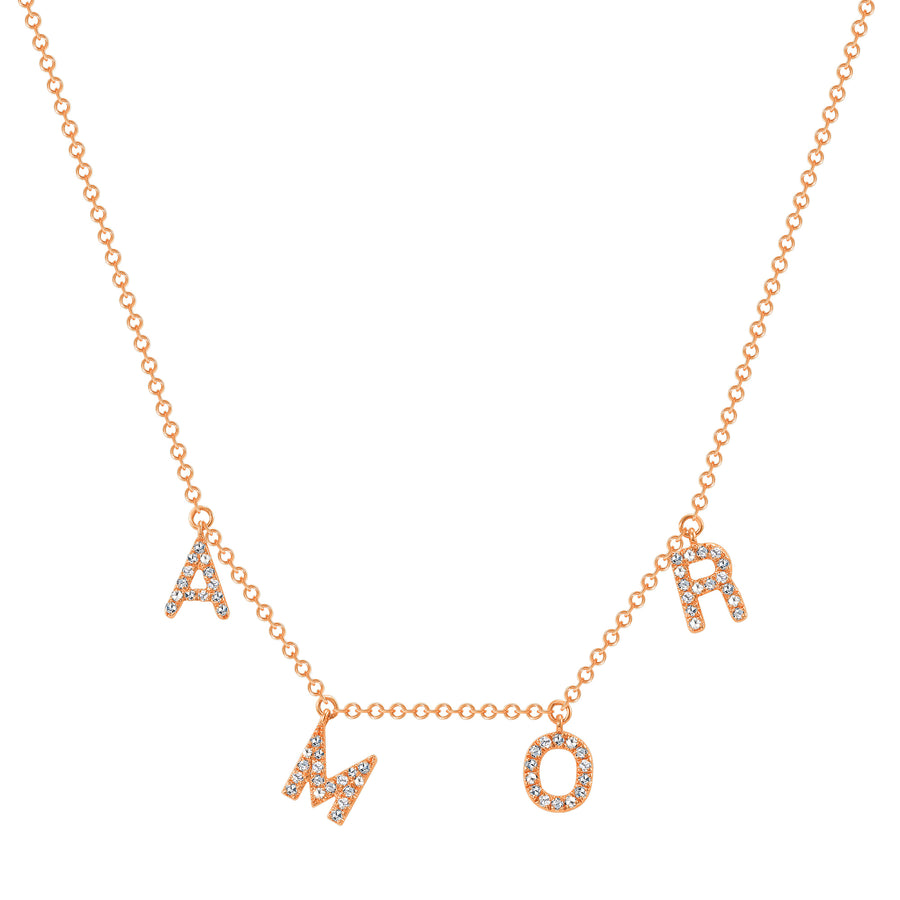 amor necklace rose gold | Diamond Collection Inc